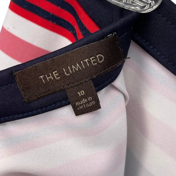 THE LIMITED Women's STRIPE SKIRT Pink White Navy Blue Size 10 - Picture 4 of 5